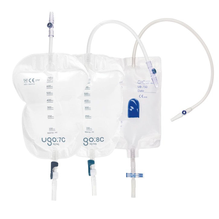 1-Kammer-Beinbeutel 750 ml, mit Textilbeschichtung , verschiedene Schlauchlängen, verschiedene Hähne 1-Kammer-Beinbeutel 750 ml, mit Textilbeschichtung , verschiedene Schlauchlängen, verschiedene Hähne